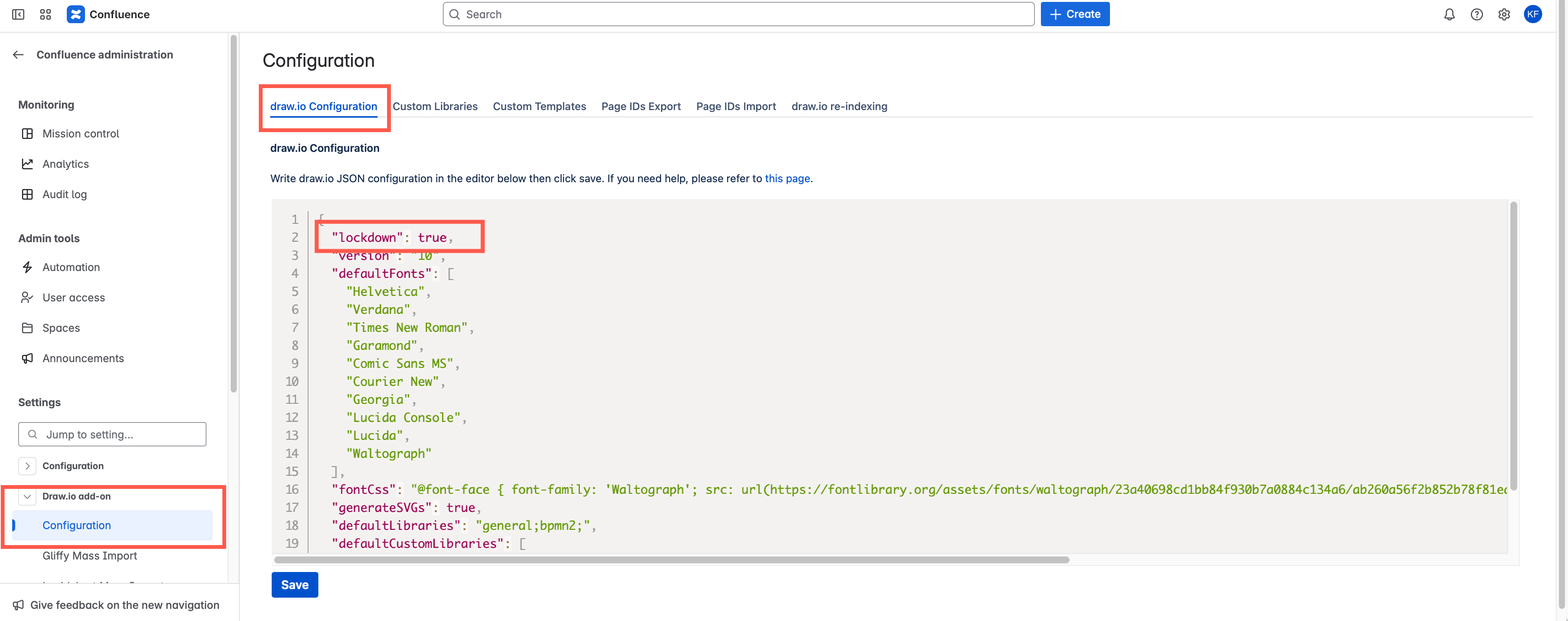 Configure draw.io for Confluence Cloud to lock down your diagram data to match your Atlassian data residency settings