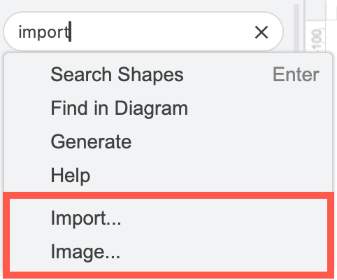 Search for draw.io features in the new search omnibox to avoid having to hunt through the menus