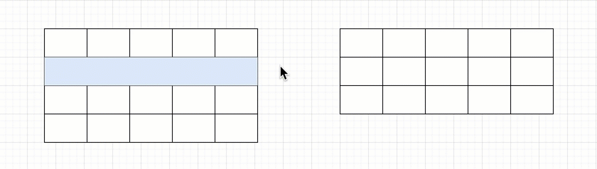 Use the grab handle on the right edge of a row to drag it to a new position in the table in draw.io